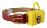 Dolce & Gabbana Red Leather Yellow DEVOTION Heart Bag Buckle Belt -   -  Dolce & Gabbana.